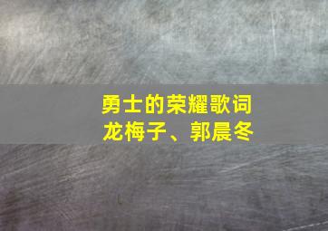 勇士的荣耀歌词 龙梅子、郭晨冬